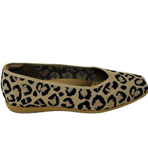 Vivaia Margot 2.0 Ballet Flats Size EU 41 US 9.5 Square Toe V-Cut Leopard Print